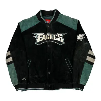 Philadelphia Eagles Nfl Oversized Varsity Jacket - 4XL Black Suede