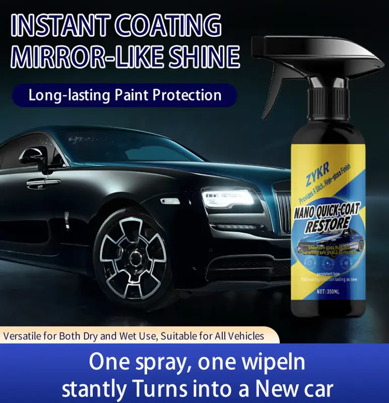 ZYKR Car Nano quick-coat restore-Coating Spray-Advanced Automobile Quick-acting Coating Agent With Dust -Proof and Glazing Ef...