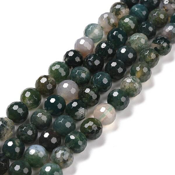 Natural Moss Agate Beads Strands