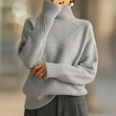 Aspen Ultra Cozy Ribbed Knit Turtleneck Women's Sweater