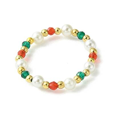 Christmas Theme Glass Rings