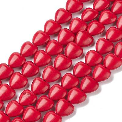 Heart Synthetic Turquoise Beads Strands