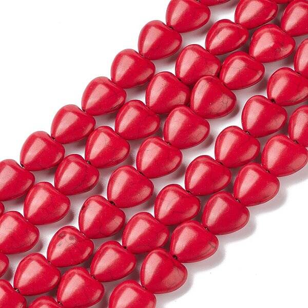 Heart Synthetic Turquoise Beads Strands