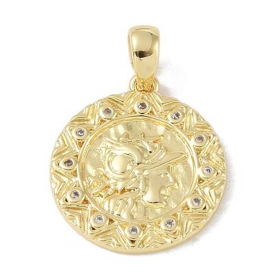 Brass Micro Pave Clear Cubic Zirconia Pendants