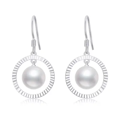 10K Gold Pearl Bead Drop Earrings