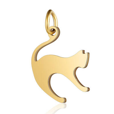 201 Stainless Steel Kitten Pendants