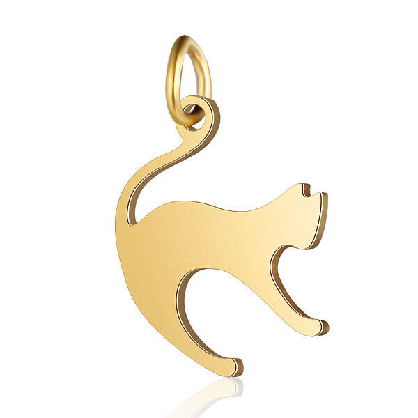 201 Stainless Steel Kitten Pendants