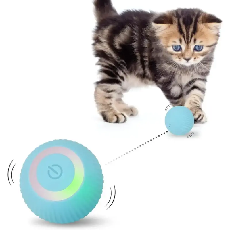 Interactive Cat Toy Ball, 1 Count USB Rechargeable Automatic Cat Toy with LED Lights, Indoor Activity Rolling Toy, Fun Gift f...