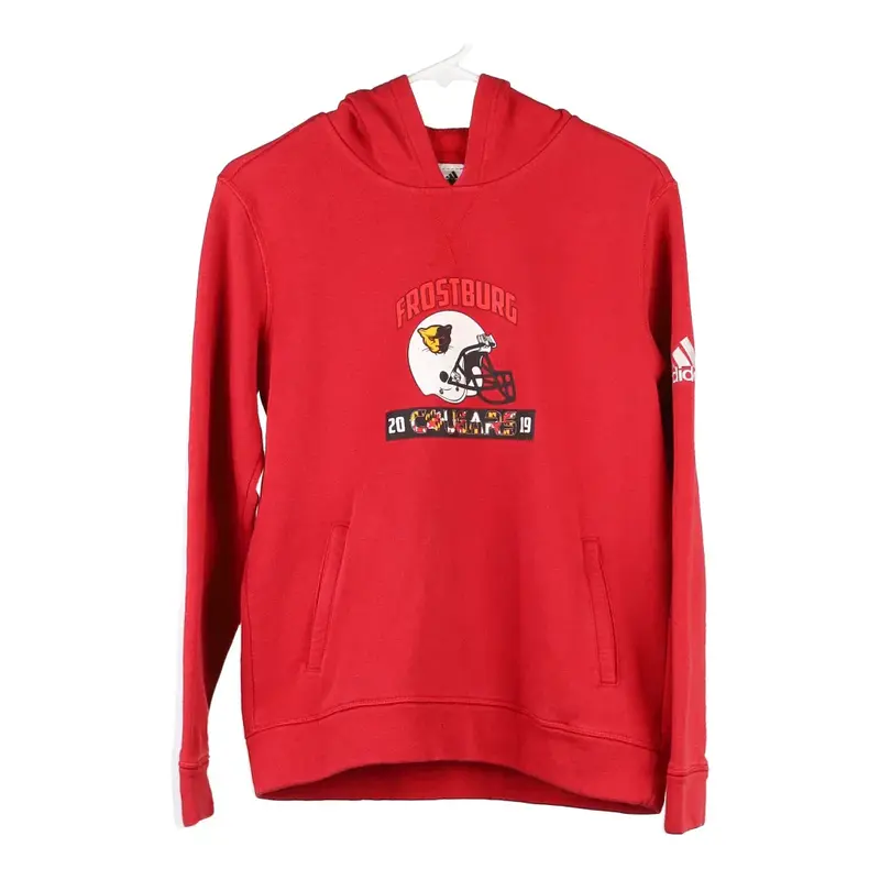 Age 13-14 Adidas Hoodie - Large Red Cotton Blend
