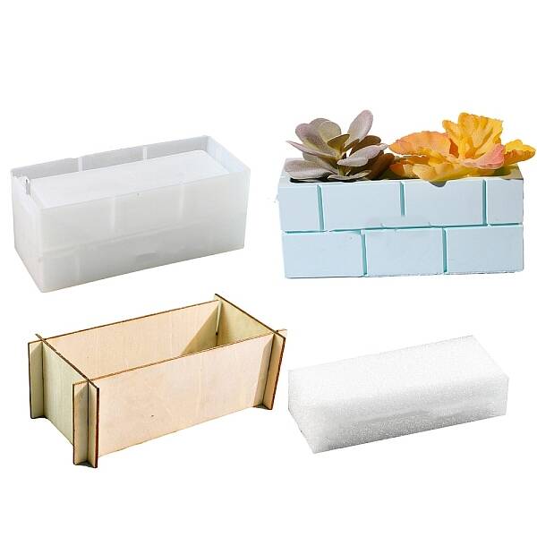 Brick Succulent Flower POTS Silicone Molds