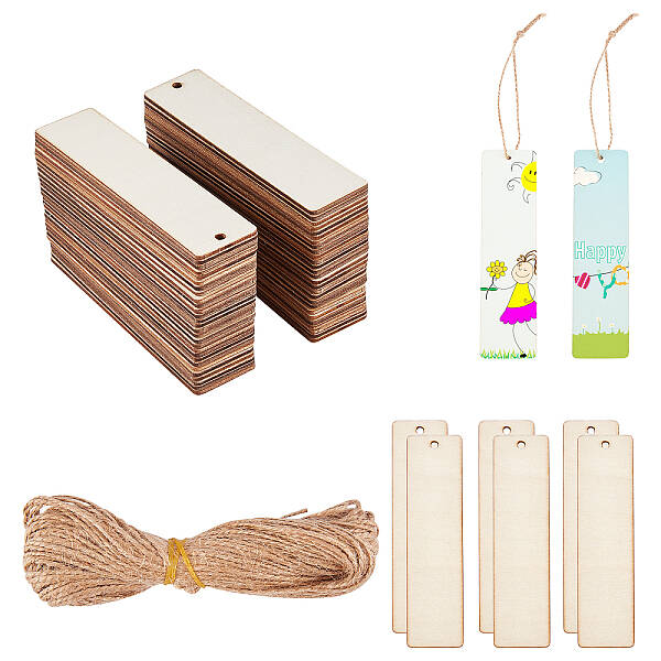 60 Pcs Unfinished Wooden Tags