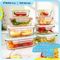 8 Pack Premium Glass Food Storage Containers - Airtight, Leak-Proof, Microwave, Oven, Freezer and Dishwasher Safe - BPA Free,...