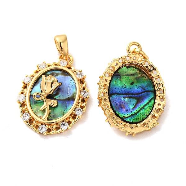 Brass Micro Pave Cubic Zirconia Pendants
