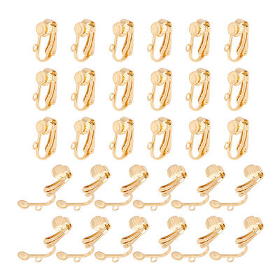 30Pcs 304 Stainless Steel Clip-on Earrings Findings