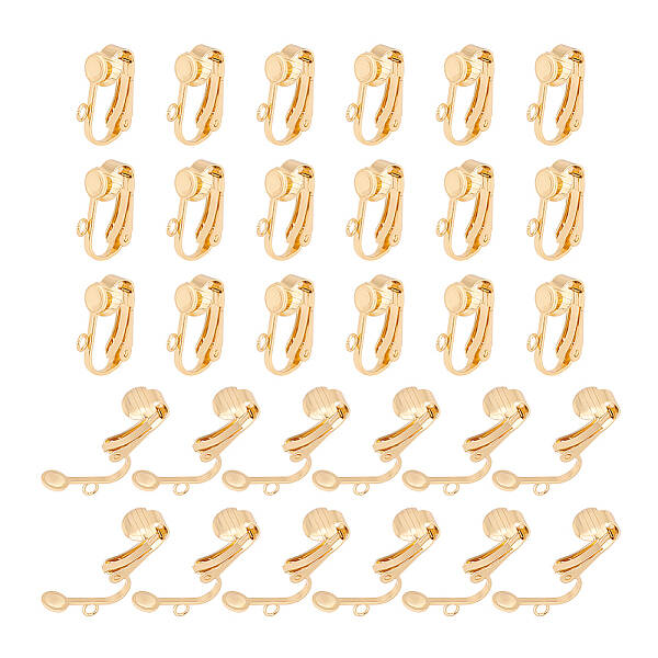 30Pcs 304 Stainless Steel Clip-on Earrings Findings