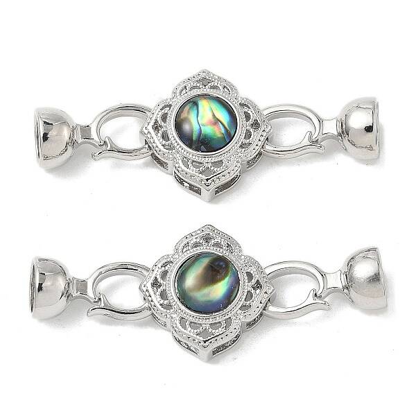 Brass Natural Paua Shell Fold Over Clasps