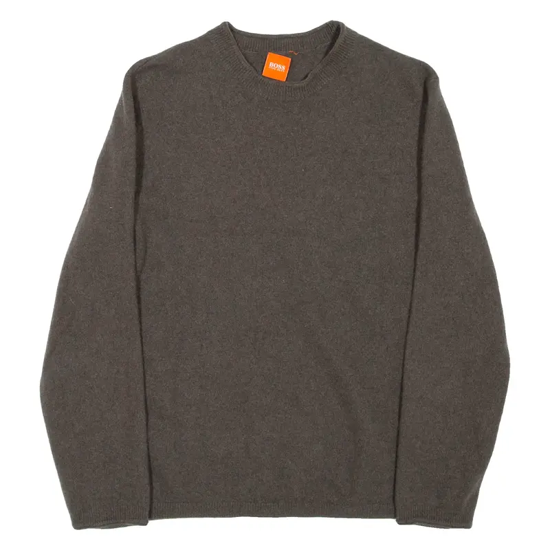 BOSS Boys Jumper Grey Crew Neck Tight Knit Wool M