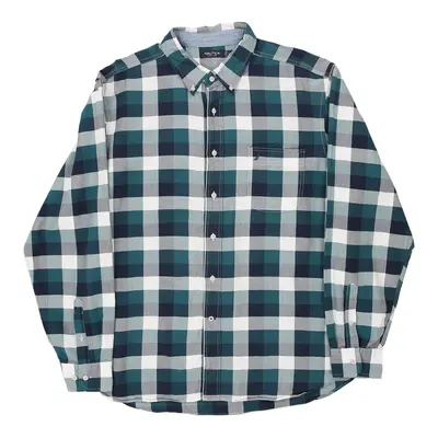 Nautica Checked Shirt - 2XL Blue Cotton