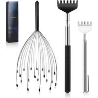 20-Finger Scalp Massager & Extendable Back Scratcher –Stress Relief Gift for Men & Women, Perfect for Relaxation & Stocking...