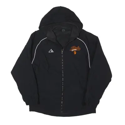 ADIDAS Cal Soccer Fleece Lined Sports USA Jacket Black Nylon Mens L