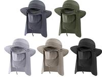 Fishing Hat for Men & Women, Outdoor UV Sun Protection Wide Brim Hat with Face Cover & Neck Flap for Hiking Beach Hats Fisher...