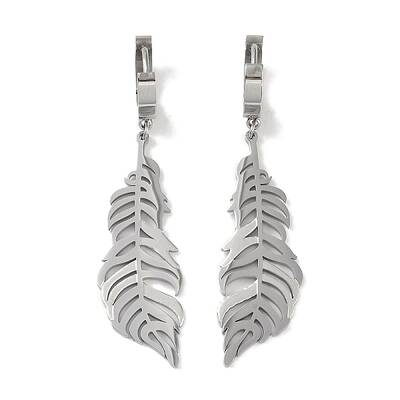 Non-Tarnish Feather 304 Stainless Steel Dangle Earrings