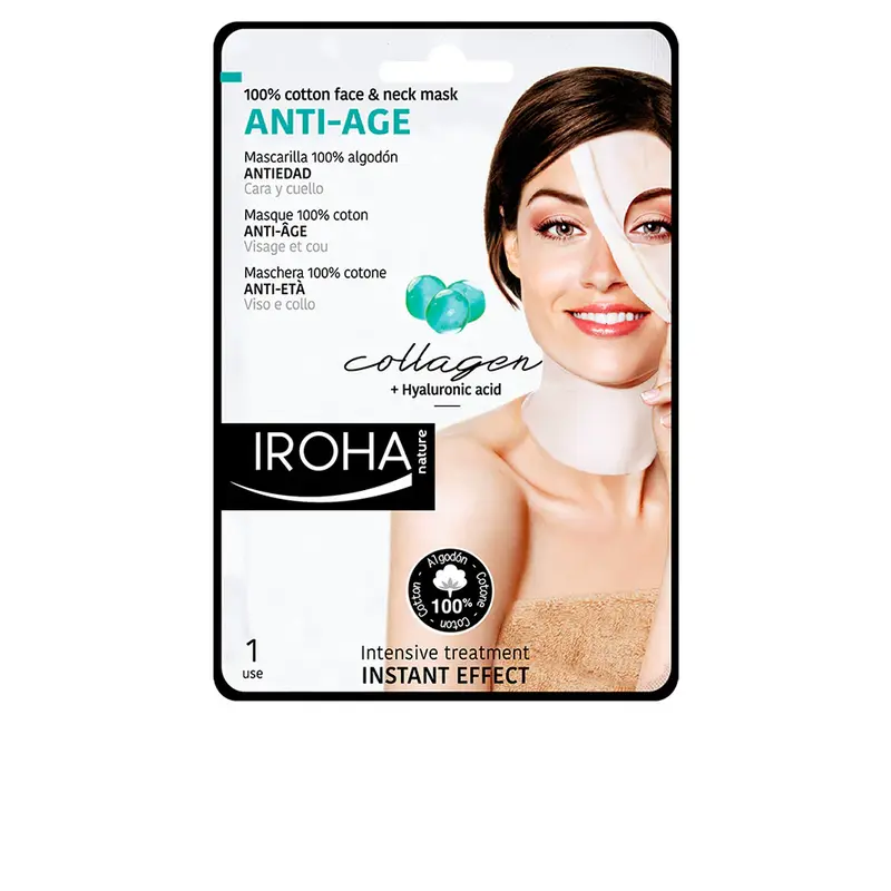 Iroha Nature Anti Age Cotton Face and Neck Mask Collagen 1 Unit