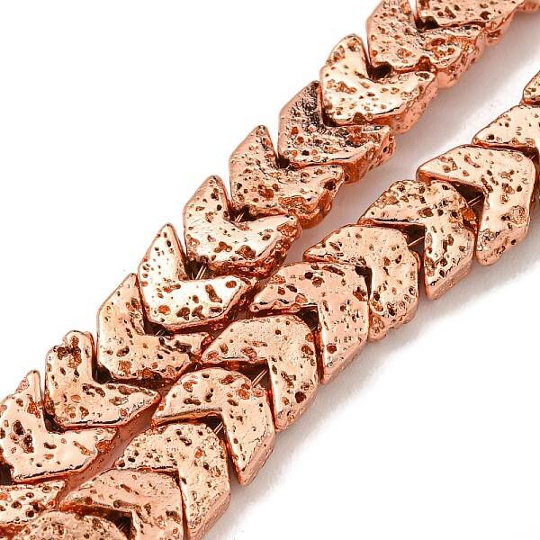 Electroplated Natural Lava Rock Beads Strands