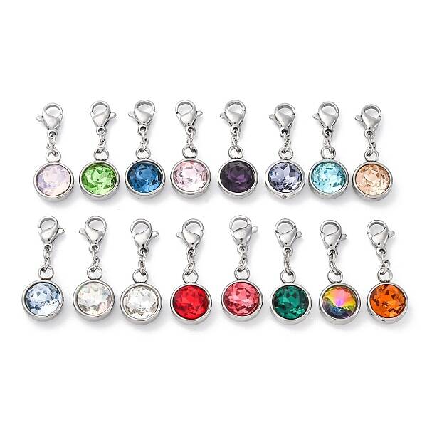 304 Stainless Steel Rhinestone Pendants