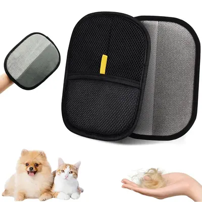 Reusable Pet Hair Remover Glove, 1 Count Handheld Pet Hair Removing Glove, Pet Hair Removal Tool, Dog & Cat Grooming Supplies