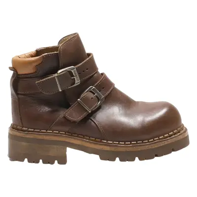 CODY WELTED Platform Ankle Boots Brown Leather Womens UK 6