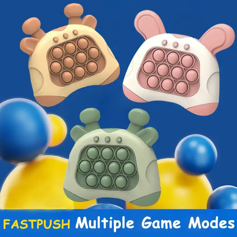 Fast Push Game, Quick Push Pop Game, Light Up Fidget Toys, Quick Speed Fast Push Puzzle Game Console, Bubble Stress Relief De...