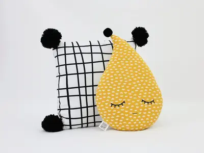 Mustard, Teal or Plum Raindrop Pillow