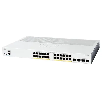 Cisco C1200-24P-4G | Catalyst 1200 Series 24-Ports 10/100/1000Base-T RJ-45 PoE+ 4-Ports 10GBase-X SFP+ Layer 3 Rack-mountable...