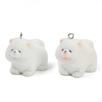 Flocky Resin Pendants
