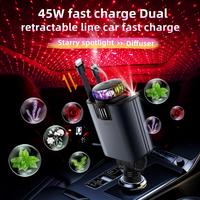 with Starlight Essential Oil Diffuser,ORDA Retractable Car ChargerUSB C Car Charger Adapter, Compatible with iPhone 16/16 Pro...