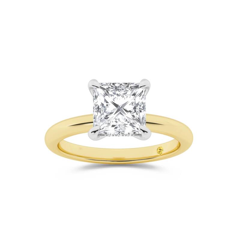 Fez Lab Grown Hidden Halo Princess Cut Diamond Engagement RIng | 18K Yellow Gold 1 1/10 ct. tw.