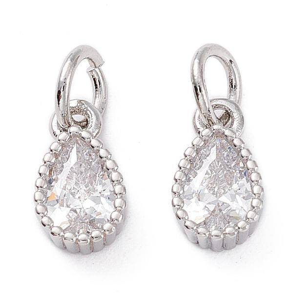 Brass Micro Pave Cubic Zirconia Charms