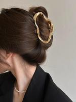 Simple Plain Hollow Out Design Updo Ponytail Hair Claw for Wome, Fashion All-match Hair Accessories for Girlfriend, Fashion H...