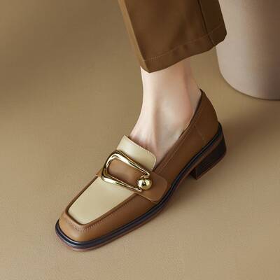 CHIKO Chausiku Square Toe Block Heels Loafers Shoes