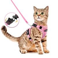 Adjustable Pet Harness & Leash Set,Counts Breathable Mesh Cat Harness with Leash,Escape proof harness, Pet Supplies for Outdo...