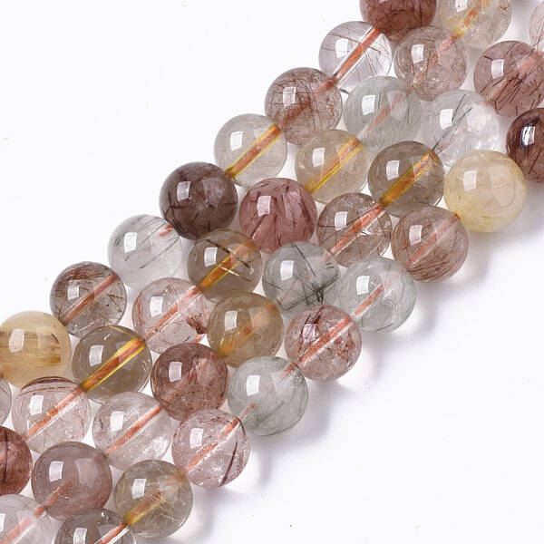 Natural Rutilated Quartz Beads Strands