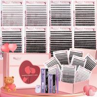 Mixed Length False Eyelashes Kit, 1 Box Natural Look Eyelash Extensions, Self Grafting Curl Eyelashes, Eye Makeup Enhancement...