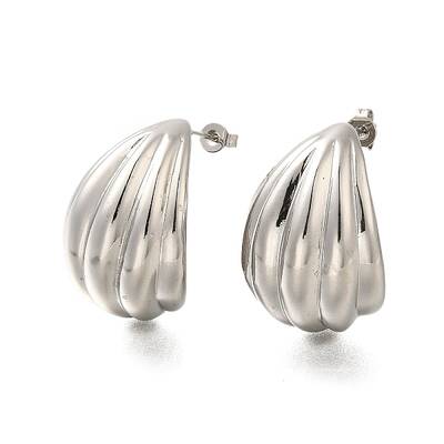 Rack Plating Textured Chunky Brass Stud Earrings