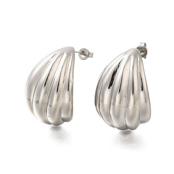 Rack Plating Textured Chunky Brass Stud Earrings