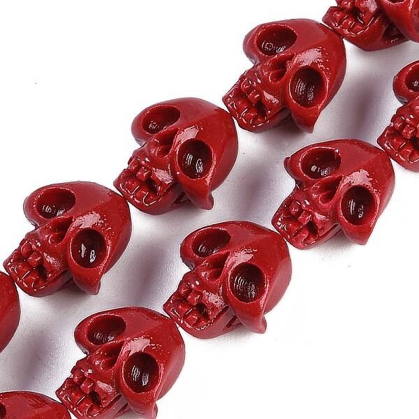 Synthetic Coral Carved Beads Strands