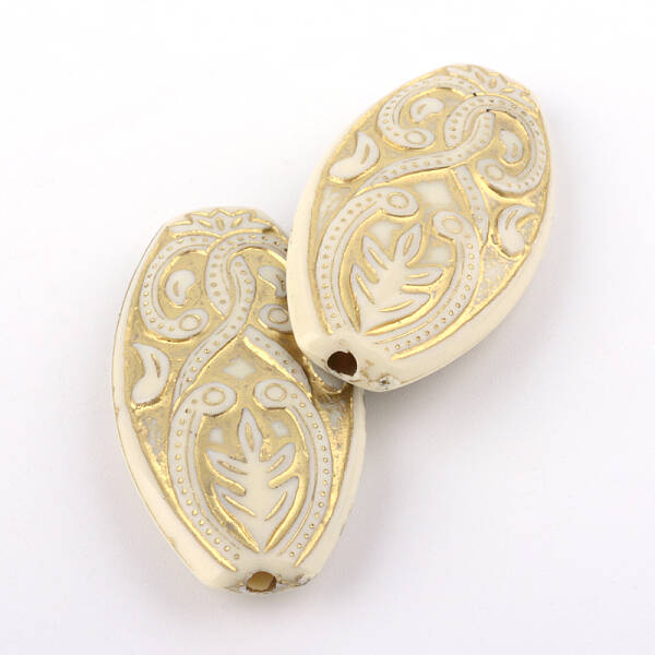 Oval Plating Acrylic Beads