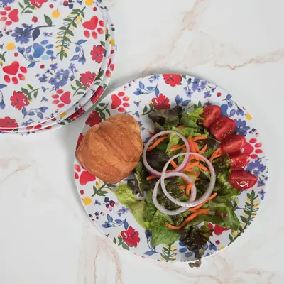 Flower Garden Paws Melamine Dinnerware Set - Set of 4 - Bowls