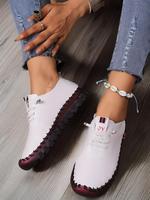 Women's Summer 2024 Plain Lace up Round Toe Flat Running Sports Shoes, Casual Comfortable Solid Training Shoes for Girl, Matc...