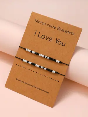 Simple Colorblock Beaded Matching Couple Bracelet, Fashionable  Gf and Bf Bracelets Jewelry for Women & Men, Fashion Jewelry ...